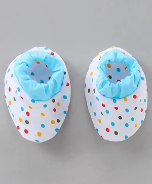 Child World Mittens & Booties Set Polka Dots Print - White Pink