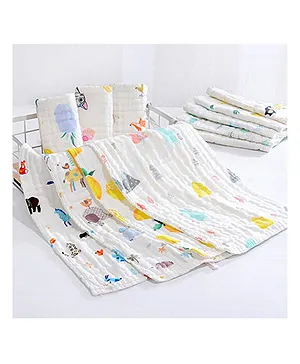 Simply Foam Knit Hooded Towels & Wrapper with Bird Print L 80 x B