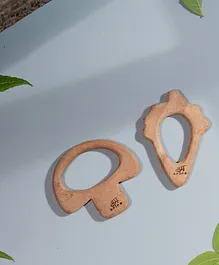 neemtoys Neem Wooden Teethers For Babies | Dumb bell,...