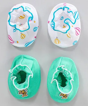 Babyoye Eco Conscious 100% Cotton Knit Mittens & Booties with...