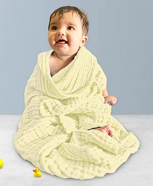 Mom's Home Baby Super Soft Absorbent Muslin 6 Layer Wash Towel - Green