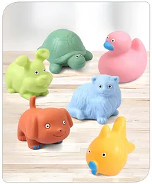 Babyhug Bath Squeeze Toys Pet Animals Pack of 6 -...