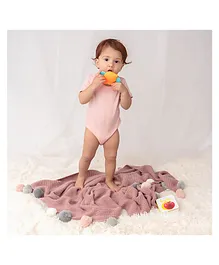 Abracadabra Plush Chamois Baby Blanket - Beige