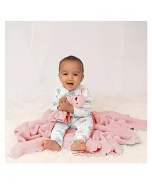 Cocoon Care Apple Printed Blanket and Hooded Towel Set...