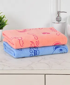 Pink Rabbit Terry Knit Hooded Towel With Elephant Patch L 84 x B 82