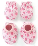 Babyhug 100% Cotton Mittens & Booties Set Animal Print - Blue