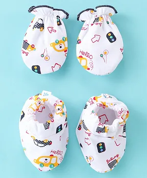 Child World Booties Polka Dots Print - White Pink