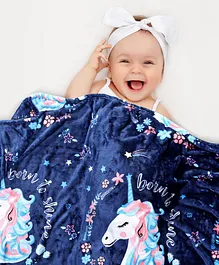 Babyhug Velvet Elephant Embroidered Lightweight Bubble...