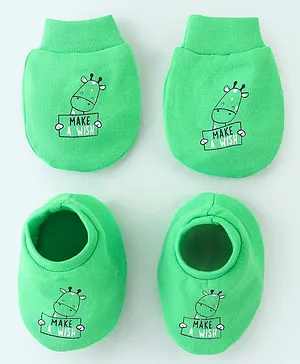 Babyhug 100% Cotton Interlock Knit Mittens with Floral Print Pack of...