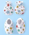 Ben Benny 100% Cotton Knit Mittens with Snail & Bunny Print Pack of...