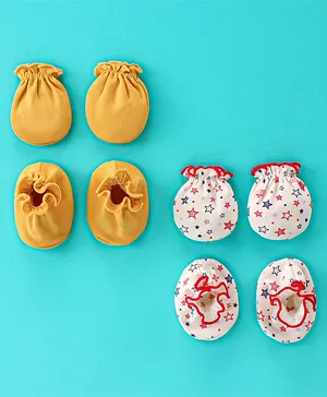 Ben Benny 100% Cotton Interlock Knit Booties With Solid & Floral Print...