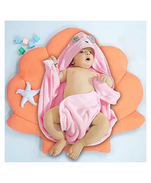 Zero Unisex Interlock Knit Towel & Wrappers Bird Print Pink L 30 x B