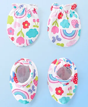 Ben Benny 100% Cotton Knit Mitten & Booties Set Solid & Nautical Theme...