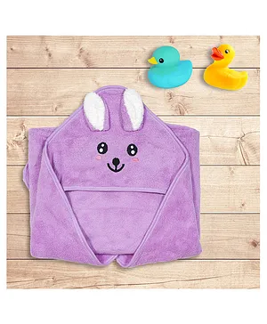 Babyhug Terry Woven Hooded Towel Owl Embroidery - Pink
