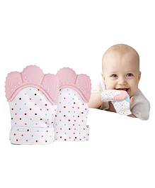 Fantasy India Silicone Teether Mitten Glove Polka Dot...