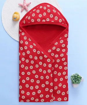 OHMS Interlock Knit Wrappers with Floral Print L 75 x W 75 cm - Mint