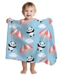 Kicks & Crawl Quilted Muslin Blanket Bear Print -...