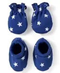 Woonie Crochet Handmade Pearls Embellished Booties - Blue