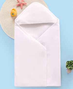 Babyhug Terry Knit Hooded Towel With Bear Print & Ear Applique L 76 x