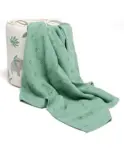 Aariro Organic Cotton Reversible Muslin Blanket Stand...
