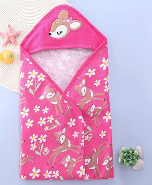 Simply Terry Knit Hooded Towel & Wrapper with Owl Patch & Applique
