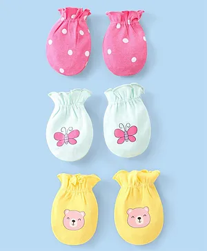 Ben Benny Interlock Knit Pair of Mittens with Striped Star Print &...