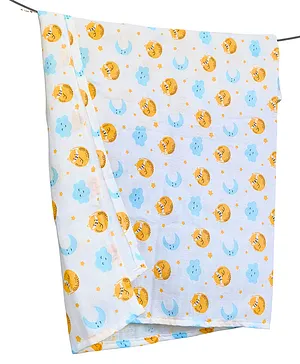 Babyhug Terry Cotton Woven Towel with Dophin Embroidery L 101 x B
