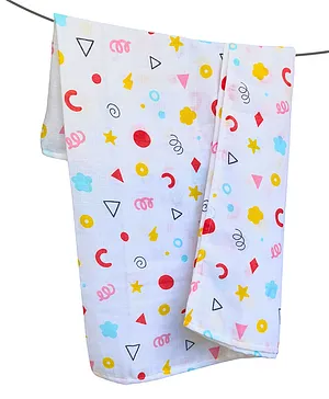 Koochie Koo Printed Muslin Cloth Organic Cotton Wipes Pack of 5 -