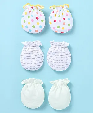 Ben Benny 100% Cotton Knit Mitten Booties With Stripes Pack Of 2 -...