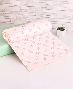 Babyhug Interlock Knit Hooded Wrapper with Bear Print L 76 x B