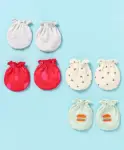 Babyoye Cotton Mittens & Booties Animal Printed - Peach