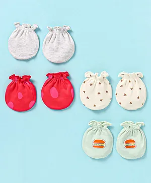 Babyoye Cotton Mittens & Booties Animal Printed - Peach