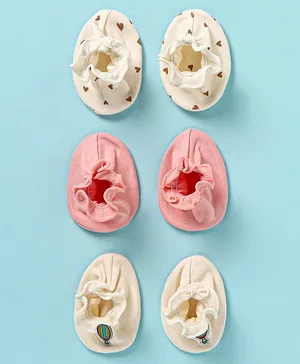 Ben Benny 100% Cotton Knit Booties with Cow Patch & Floral Print...