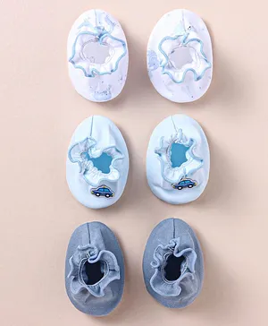 Ben Benny 100% Cotton Knit Mittens with Stars & Bunny Print &...