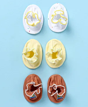 Babyoye 100% Cotton Interlock Knit Mittens & Booties With Floral...