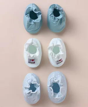 MINI KLUB Cotton Pack Of 2 Striped & Abstract Designed Mittens - Grey...