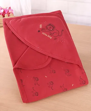 Babyhug Terry Hooded Towel Dolphin Embroidery L 75 x B 75 cm - Navy