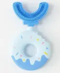 Baby Silicone Teether With Donut Applique - Blue