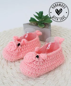 Knits & Knots Colour Blocked Slip On Handmade Booties - Brown & Beige