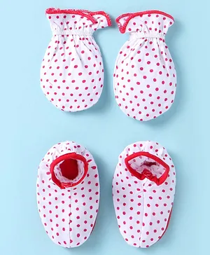 Babyhug 100% Cotton Knit Mitten & Booties Marine Life Print - Navy...