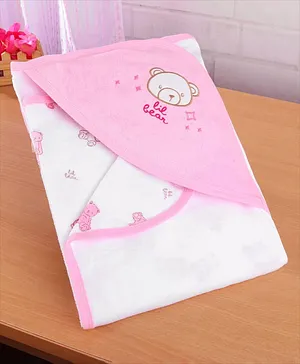 Babyhug Woven Terry Towel With Hood Animal Print L 76.2 x B 76.2 cm -