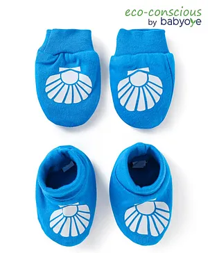 Babyhug 100% Cotton Knit Stars Printed Booties - Orange