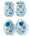 KRITIU Booties Printed with Bunny Applique Pack of 6 - Multicolour