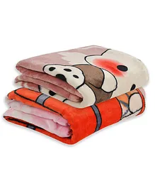 Pluchi Woodland Pink Pearl Knitted Blanket with Faux...