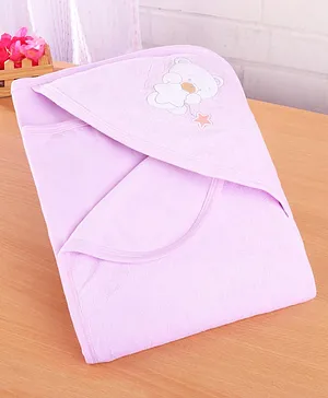 Simply Interlock Cotton Knit Hooded Lion Printed Towel & Wrapper L 80