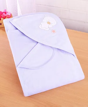 Babyhug Terry Woven Hooded Wrapper with Polka Dots Print L 76 x B 76