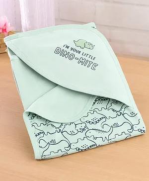 Babyhug Terry Knit Towel Floral L 76 X B 76 cm- Blue