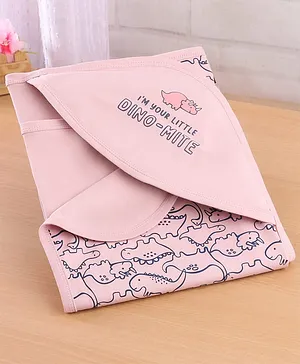 Babyhug Woven Terry Bath Towel with Frog Embroidery L 100 x B 50 cm -