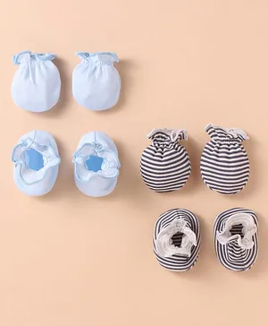 Babyhug Interlock Knit Mittens With Star Print Pack of 3 - White...