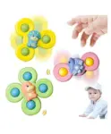 Kidology 3Pcs Silicone Suction Cup Spinning Bath Toy...